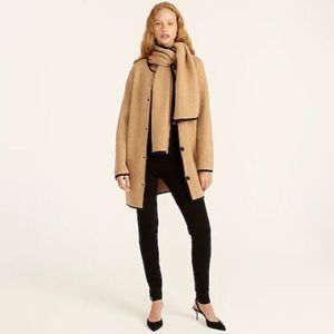 J.crew XS Merino wool-blend tie-neck sweater-jacket, Color: BLACK HTHR M…